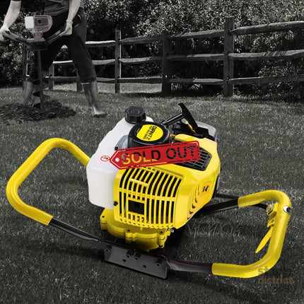 Giantz 80CC Post Hole Digger Motor Only Petrol Engine Yellow - Tools > Power Tools > Outdoor Power Equipment