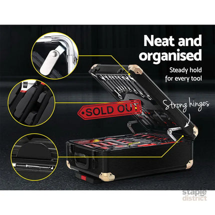 Giantz 816pcs Tool Kit Trolley Case Mechanics Box Toolbox Portable DIY Set - Home & Garden > Travel > Duffel Bags