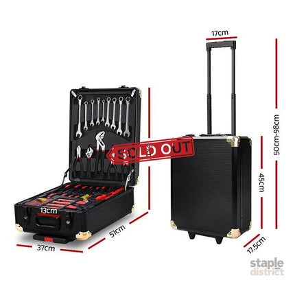Giantz 816pcs Tool Kit Trolley Case Mechanics Box Toolbox Portable DIY Set - Home & Garden > Travel > Duffel Bags