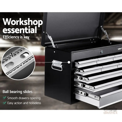 Giantz 9 Drawer Tool Box Cabinet Chest Toolbox Storage Garage Organiser Grey - Tools > Tools Storage > Tool Cabinets