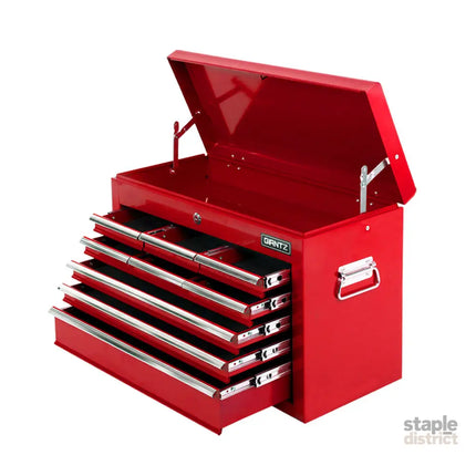 Giantz 9 Drawer Tool Box Cabinet Chest Toolbox Storage Garage Organiser Red - Tools > Tools Storage > Tool Cabinets