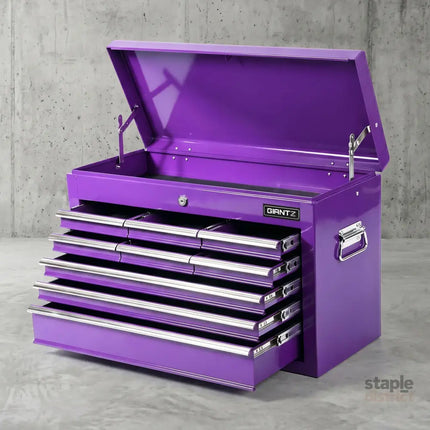 Giantz 9-Drawer Tool Cabinet Chest Toolbox Heavy Duty Garage Storage Organiser Purple - Tools > Tools Storage > Utility