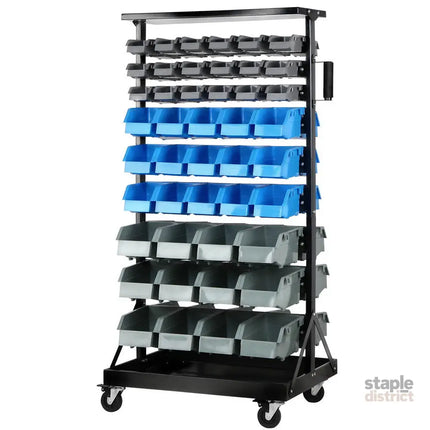 Giantz 90 Storage Bin Rack Stand Double-sided Wheels - Sports & Fitness > Bikes & Accessories > Bicycle Stands & Storage
