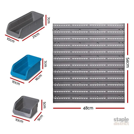 Giantz 96 Storage Bin Rack Wall Mounted - Tools > Tools Storage > Wall Storage Racks