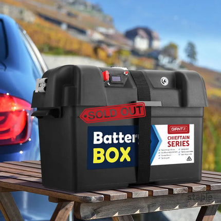 Giantz AGM Battery Box 12v XL Deep Cycle Portable Solar Caravan Camping - Outdoor Recreation > Camping > Batteries &