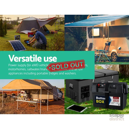 Giantz AGM Deep Cycle Battery 12V 100Ah Box Portable Solar Caravan Camping - Outdoor Recreation > Camping > Batteries &