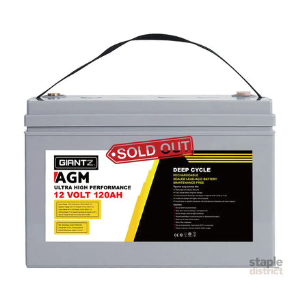 Giantz AGM Deep Cycle Battery 12V 120Ah x2 Box Portable Solar Caravan Camping - Outdoor Recreation > Camping >