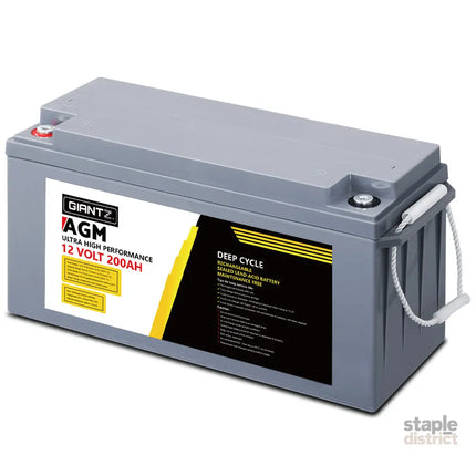 Giantz AGM Deep Cycle Battery 12V 200Ah Box Portable Solar Caravan Camping - Outdoor Recreation > Camping > Batteries &