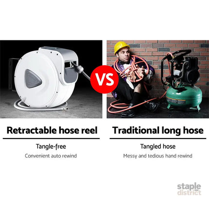 Giantz Air Hose Reel 10m Retractable Rewind Swivel Wall Mount Compressor Garage - Tools > Air Compressor > Air