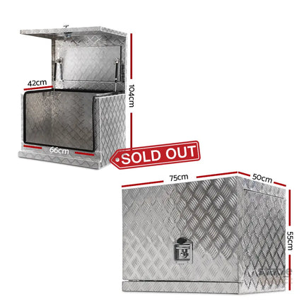 Giantz Aluminium Ute Tool Box Storage Toolbox Generator Truck Trailer Lock - Tools > Tools Storage > Tool Boxes