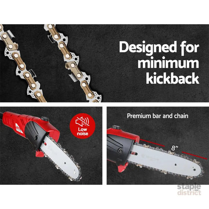 Giantz Chainsaw Cordless Pole Chain Saw 20V 8in Pruner 2.7m Long Reach Battery - Tools > Power Tools > Chainsaws