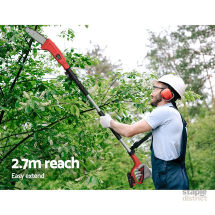 Giantz Chainsaw Cordless Pole Chain Saw 20V 8inch Pruner Battery 2.7m Long Reach - Tools > Power Tools > Chainsaws