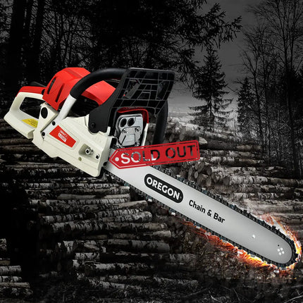 Giantz Chainsaw Petrol 52CC 20’’ Oregon Bar Commercial E-Start Pruning Chain Saw - Tools > Power Tools > Chainsaws