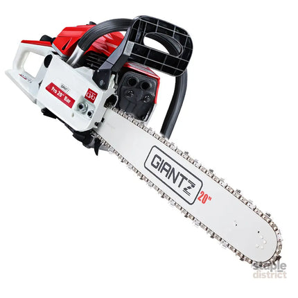 Giantz Chainsaw Petrol 58CC 20’’ Bar Commercial E-Start Pruning Chain Saw White - Tools > Power Tools > Chainsaws