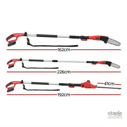 Giantz Chainsaw Trimmer Cordless Pole Chain Saw 20V 8inch Battery 2.7m Reach - Tools > Power Tools > Chainsaws
