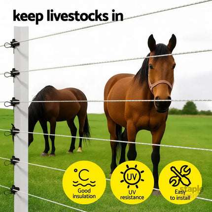 Giantz Electric Fence Insulators 200pcs Pinlock Black - Commercial > Commercial Others > Fencing & Barriers