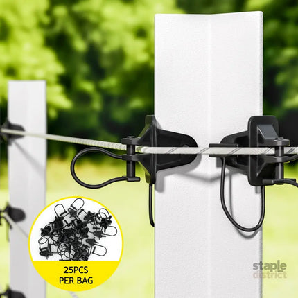 Giantz Electric Fence Insulators 200pcs Pinlock Black - Commercial > Commercial Others > Fencing & Barriers