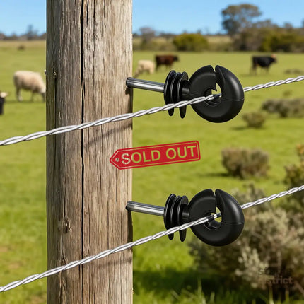 Giantz Electric Fence Ring Insulators 100pcs Stand off Screw in Insulator Black - Home & Garden > Gate Openers > Fence