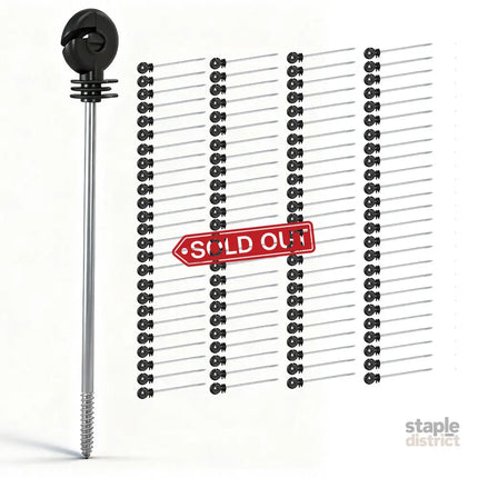 Giantz Electric Fence Ring Insulators 100pcs Stand off Screw in Insulator Black - Home & Garden > Gate Openers > Fence