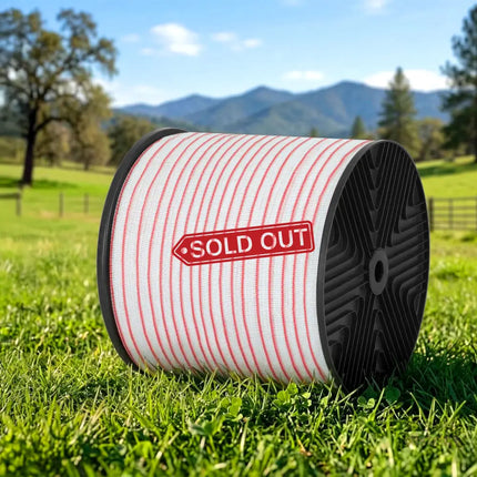 Giantz Electric Fence Tape Polytape 400M Electric Fence Wire Red White - Pet Care > Farm Supplies > Fencing