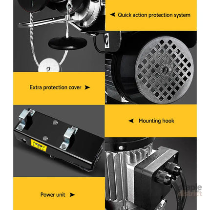 Giantz Electric Hoist Winch 500/1000KG Cable 20M Rope Tool Remote Chain Lifting - Auto Accessories > Auto Accessories