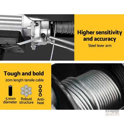 Giantz Electric Hoist Winch 500/1000KG Cable 20M Rope Tool Remote Chain Lifting - Auto Accessories > Auto Accessories