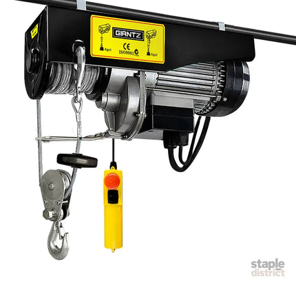 Giantz Electric Hoist Winch 500/1000KG Cable 20M Rope Tool Remote Chain Lifting - Auto Accessories > Auto Accessories