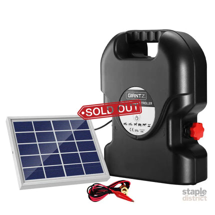 Giantz Fence Energiser 15KM Solar Powered 0.8J Electric - Pet Care > Farm Supplies > Fencing