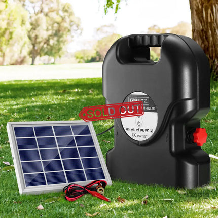 Giantz Fence Energiser 15KM Solar Powered 0.8J Electric - Pet Care > Farm Supplies > Fencing