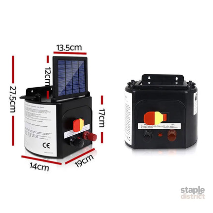 Giantz Fence Energiser 3KM Solar Powered 0.1J Electric Fencing Charger - Pet Care > Farm Supplies > Fencing
