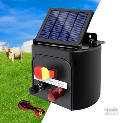 Giantz Fence Energiser 3KM Solar Powered 0.1J Electric Fencing Charger - Pet Care > Farm Supplies > Fencing