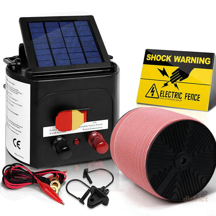 Giantz Fence Energiser 3KM Solar Powered Electric 2000M Poly Tape - Pet Care > Farm Supplies > Fencing