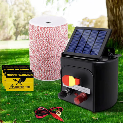 Giantz Fence Energiser 3KM Solar Powered Electric 2KM Poly Wire - Pet Care > Farm Supplies > Fencing