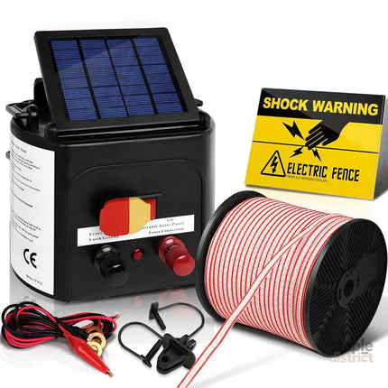 Giantz Fence Energiser 5KM Solar Powered Electric 400M Poly Tape Insulator - Pet Care > Farm Supplies > Fencing