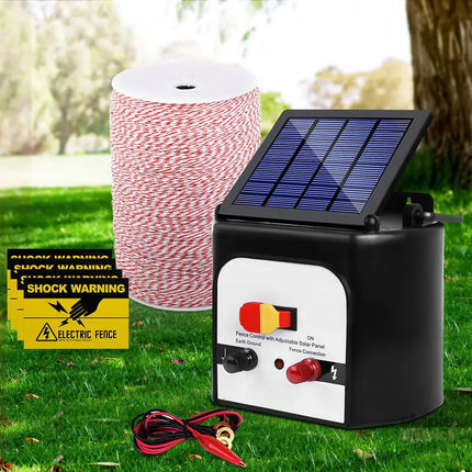 Giantz Fence Energiser 8KM Solar Powered Electric 2KM Poly Wire - Pet Care > Farm Supplies > Fencing