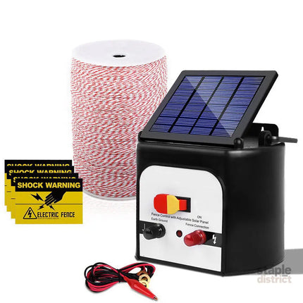 Giantz Fence Energiser 8KM Solar Powered Electric 2KM Poly Wire - Pet Care > Farm Supplies > Fencing