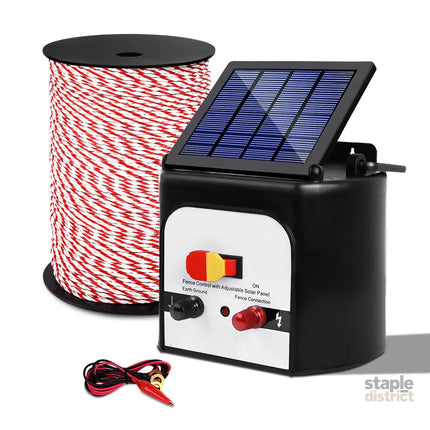 Giantz Fence Energiser 8KM Solar Powered Electric 500M Poly Rope - Pet Care > Farm Supplies > Fencing