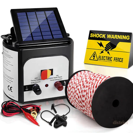 Giantz Fence Energiser 8KM Solar Powered Electric 500M Poly Rope - Pet Care > Farm Supplies > Fencing