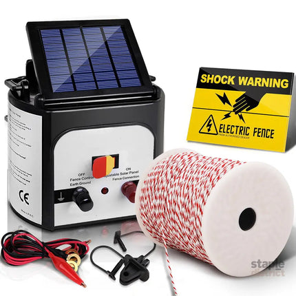 Giantz Fence Energiser 8KM Solar Powered Electric 500M Poly Wire Insulator - Pet Care > Farm Supplies > Fencing