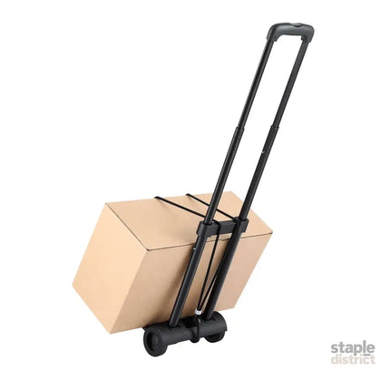 Giantz Folding Trolley Portable Hand Truck Lightweight Travel Luggage Black - Tools > Tools Storage > Utility Trolleys