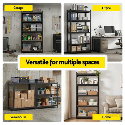 Giantz Garage Shelving 1.6X0.8m Warehouse Shelves Storage Rack Pallet Racking Black - Tools > Tools Storage > Wall