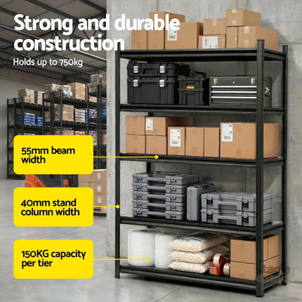 Giantz Garage Shelving 1.8X1.2m Warehouse Rack Storage Shelves Workshop Racks Steel - Tools > Tools Storage > Wall