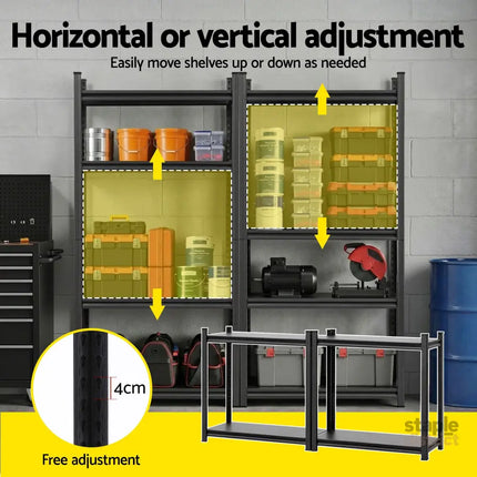 Giantz Garage Shelving 1.8X1.8m Warehouse Rack Storage Shelves Workshop Racks Steel - Tools > Tools Storage > Wall