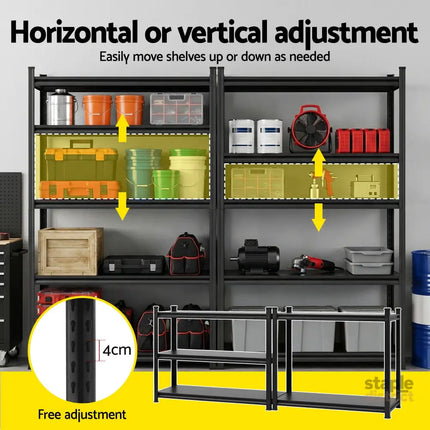 Giantz Garage Shelving 2.4X1.8m Warehouse Rack Storage Shelves Workshop Racks Steel - Tools > Tools Storage > Wall