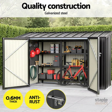 Giantz Garden Shed 2.22x0.91M Bike Sheds Outdoor Storage Tool Workshop House Shelter Double Door - Home & Garden >