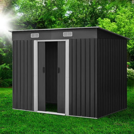 Giantz Garden Shed 2.38x1.31M Sheds Outdoor Storage Tool Metal Workshop Shelter Sliding Door - Home & Garden > Storage