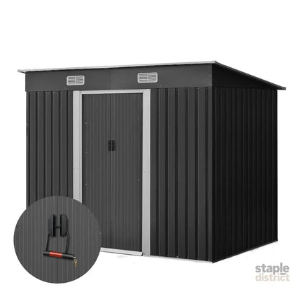 Giantz Garden Shed 2.38x1.31M Sheds Outdoor Storage Tool Metal Workshop Shelter Sliding Door - Home & Garden > Storage