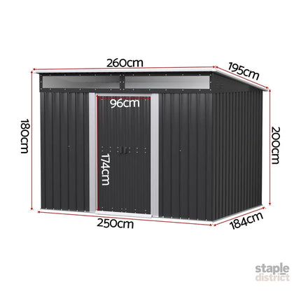 Giantz Garden Shed Outdoor Storage 2.60x1.95M Tool Sheds Workshop House Shelter - Home & Garden > Storage > Sheds