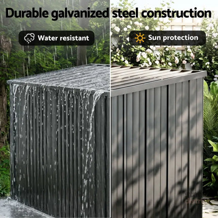 Giantz Garden Shed Wheelie Bin Storage Enclosure Outdoor Lockable Steel Cabinet - Home & Garden > Storage > Sheds