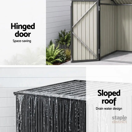 Giantz Garden Shed Wheelie Bin Storage Enclosure Outdoor Lockable Steel Cabinet - Home & Garden > Storage > Sheds